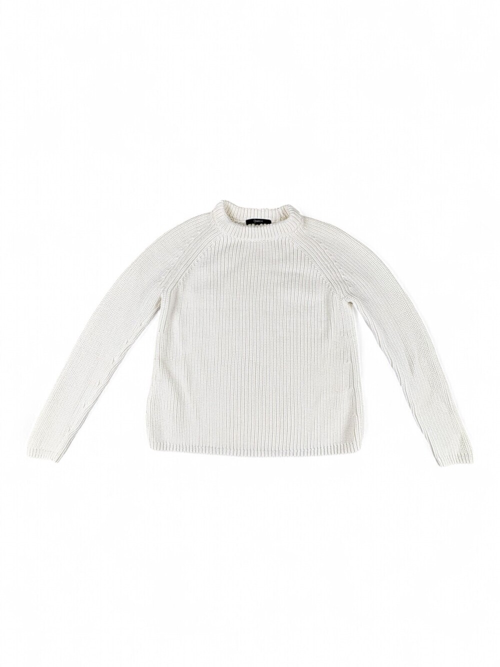 Quince Ribbed Crewneck Sweater - Cream, Size S